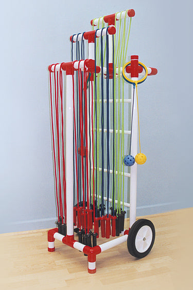 All Terrain Jump Rope Cart – Ball Storage Cart | Heavy-Duty Construction | Easy Assembly | 24